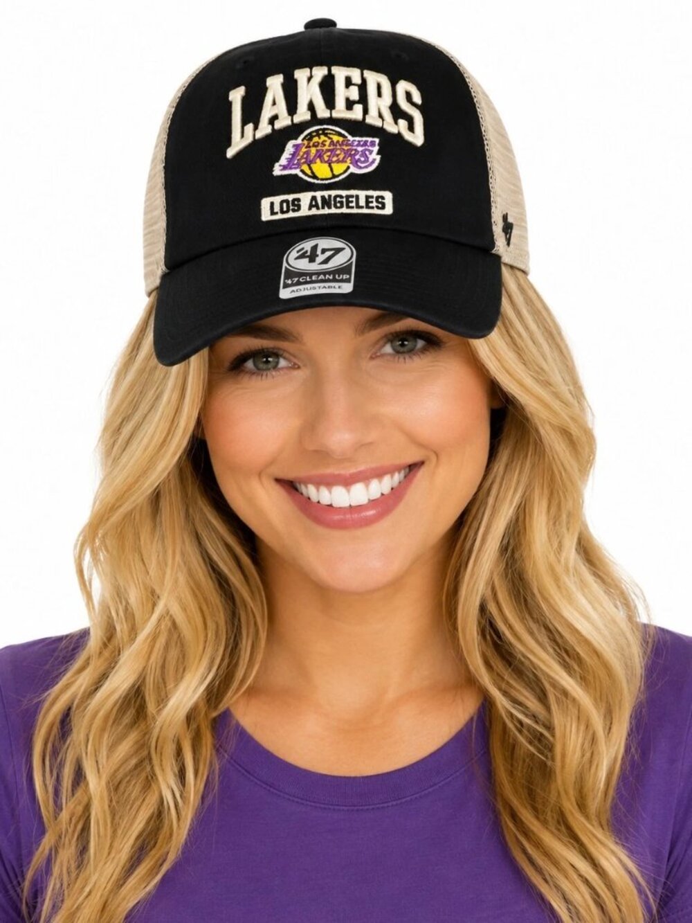 Los Angeles Lakers Hat '47 Snapback Mesh Trucker Adjustable Clean Up Cap New